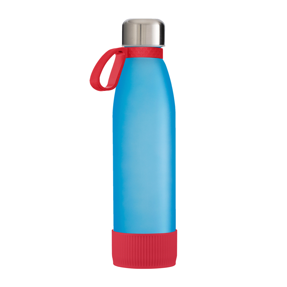 Fles RETUMBLER-myTOULON GLASS - rood, zilver, cyaan