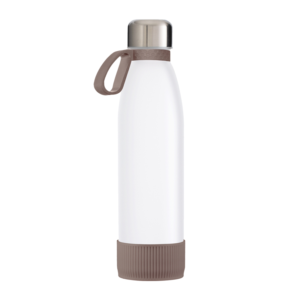 Fles RETUMBLER-myTOULON GLASS - bruin, zilver, wit