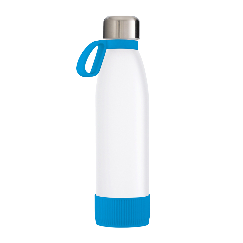 Fles RETUMBLER-myTOULON GLASS - cyaan, zilver, wit