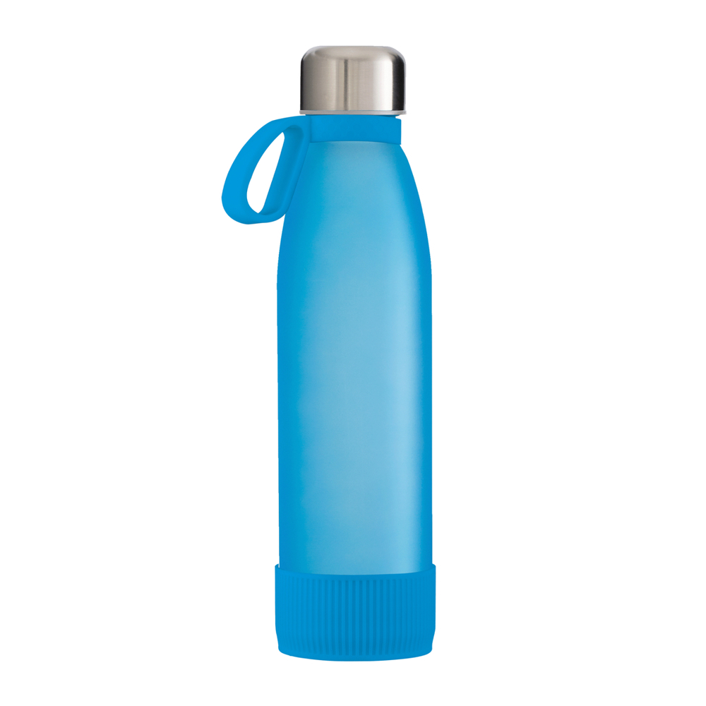 Fles RETUMBLER-myTOULON GLASS - cyaan, zilver