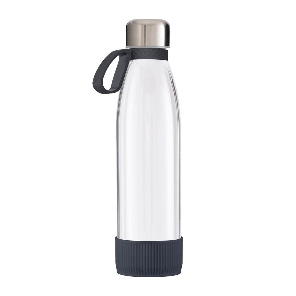 Fles RETUMBLER-myTOULON GLASS - donkergrijs, zilver, transparant