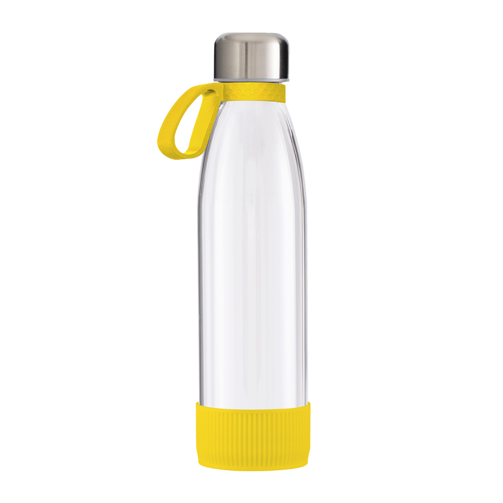 Fles RETUMBLER-myTOULON GLASS - geel, zilver, transparant